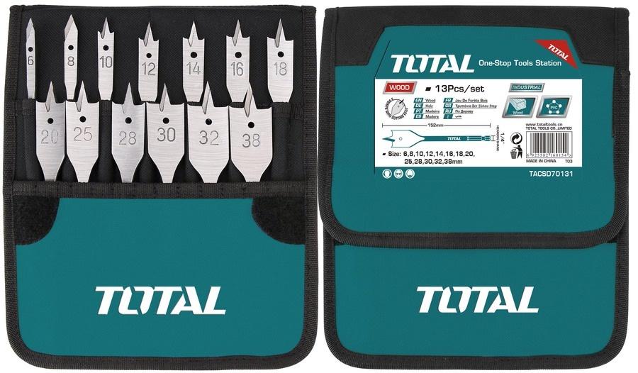 BỘ 13 MŨI KHOAN GỖ ĐẦU DẸP TOTAL TACSD70131