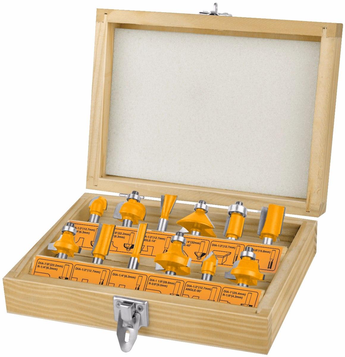Bộ 12 mũi phay gỗ Ingco AKRT12121
