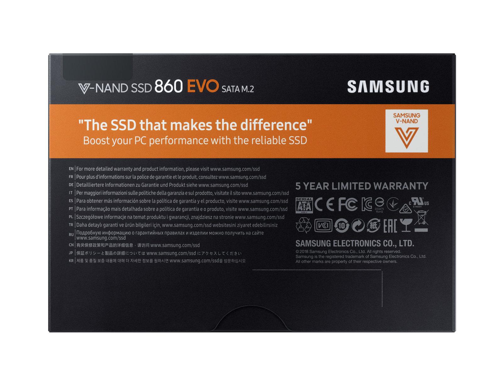 Ổ Cứng SSD Samsung 860 EVO 1TB M2 SATA (Đen)