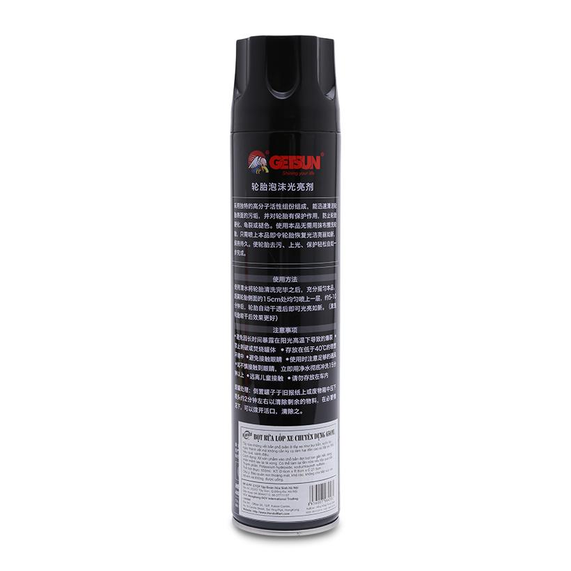 Chai xịt bọt rửa lốp xe Getsun GT384 650ml