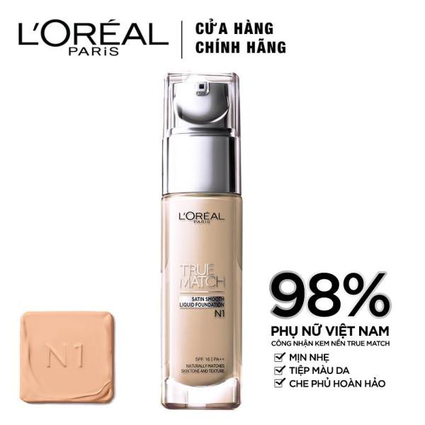 Kem nền mịn da LOreal Paris True match Liquid Foundation - N1 Nude Ivory 30ml