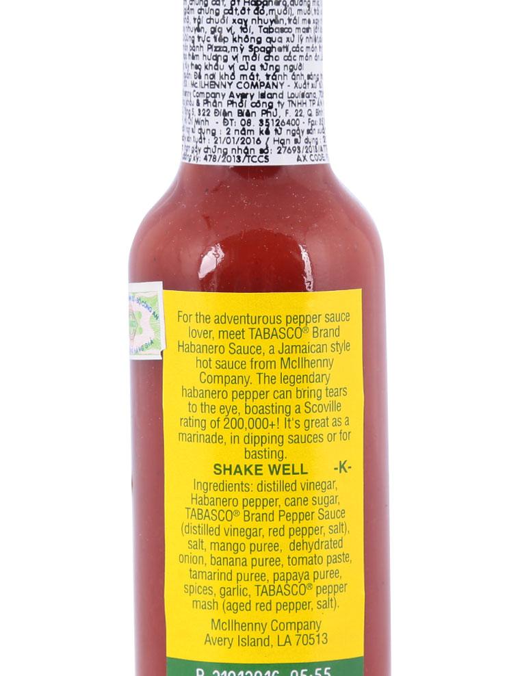 Sốt Ớt Tabasco Habanero 60ml