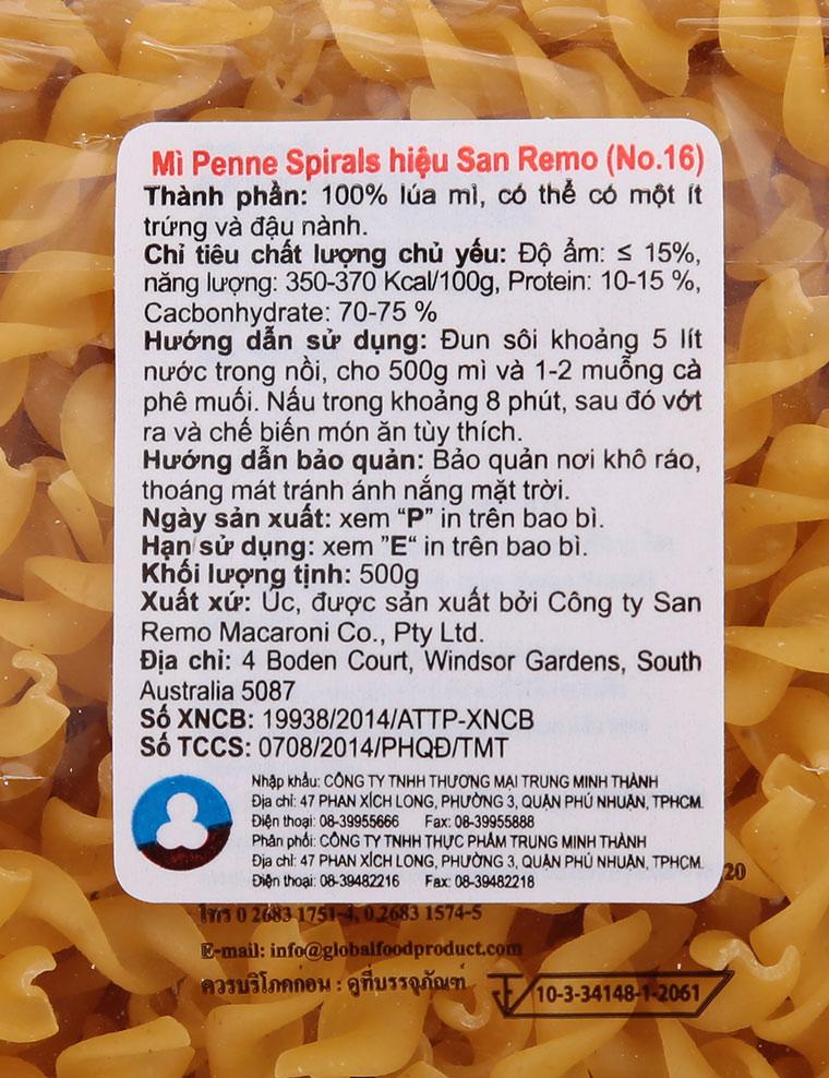 Nui San Remo Spirals số 16 500g
