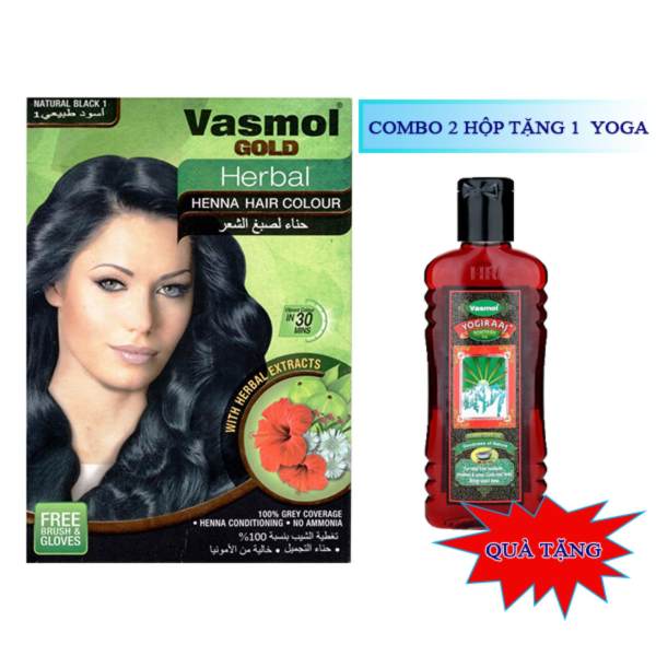 Bộ 2 hộp nhuộm tóc bạc Vasmol (Đen)