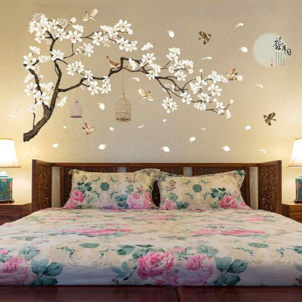 [Size lớn ]Decal dán tường hoa đào trắng SK2022AB-flowerdecal