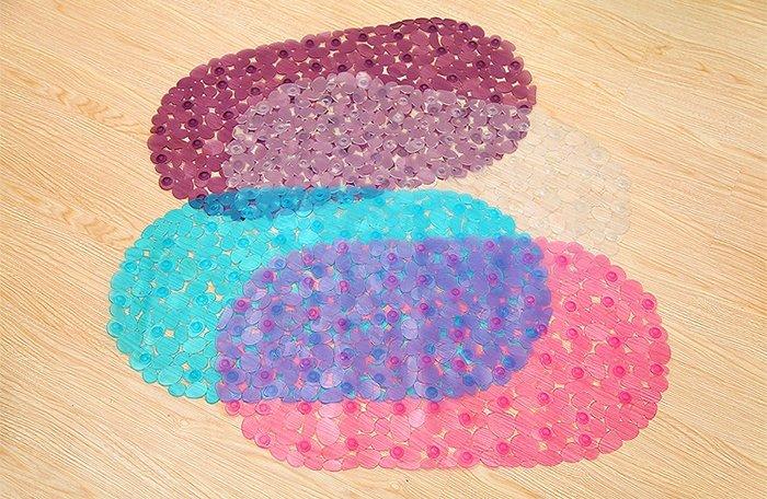 COMBO 2 Thảm nhựa chống trơn trượt nhà tắm(hồng- tím)