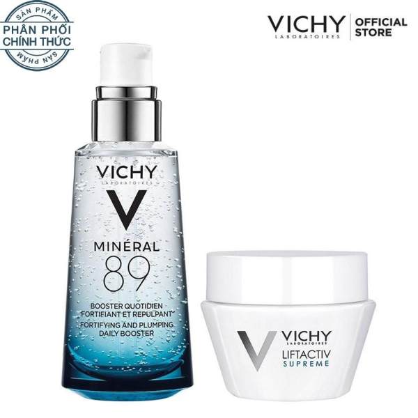 Bộ đôi Dưỡng chất cô đặc giúp phục hồi và bảo vệ da Vichy Minéral 89 50ml và Kem dưỡng chống nhăn, làm săn chắc da ban đêm Lift Activ 15ml