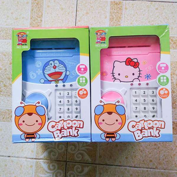 Két sắt mini đồ chơi thông minh Cartoon Bank – Dành cho bé 3 tuổi trở lên