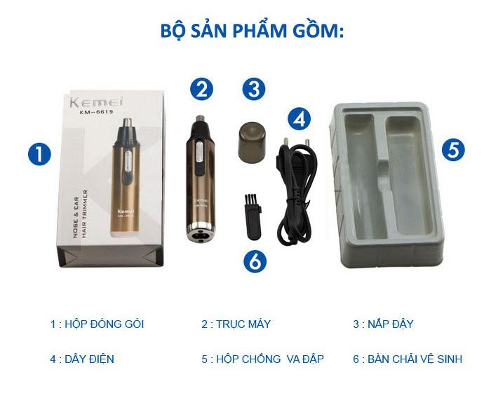 Máy tỉa lông mũi Kemei KM-6619