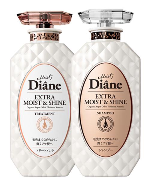 Cặp Gội Xả Phục Hồi Tóc Sáng Bóng Moist Diane Extra Shine 450ml