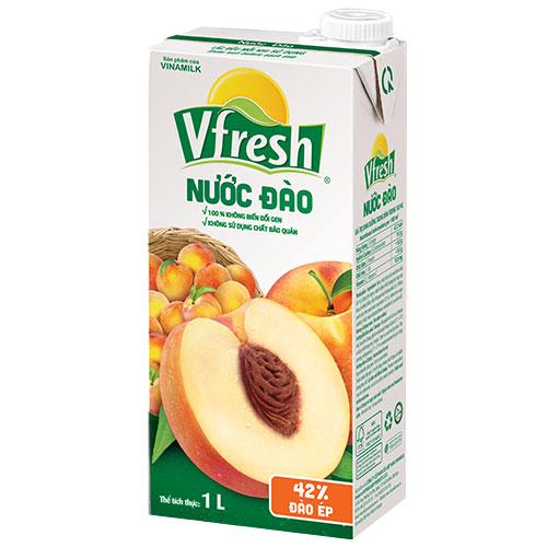 Nước Ép Vfresh vị Đào 1L 12 hộp