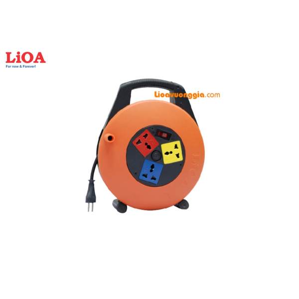 Ổ cắm kéo dài quay tay LIOA - Kiểu xách tay 15A 10m dây - XTD10-2-15A