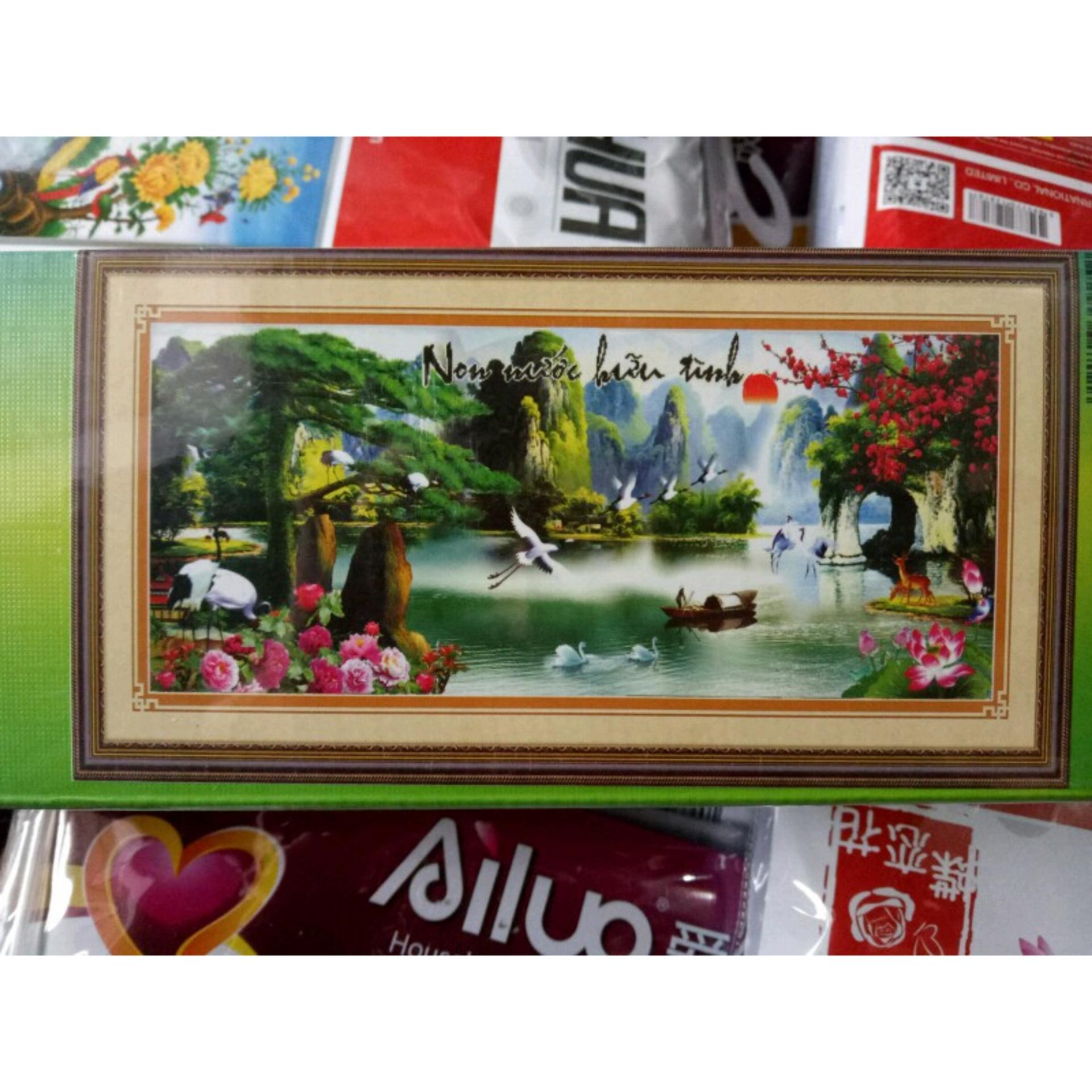 Tranh đính đá H827 - Non nước hữu tình