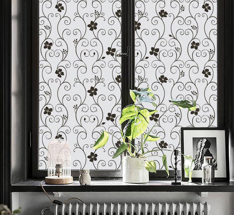 Decal Dán Kính Hoa Dây Đen