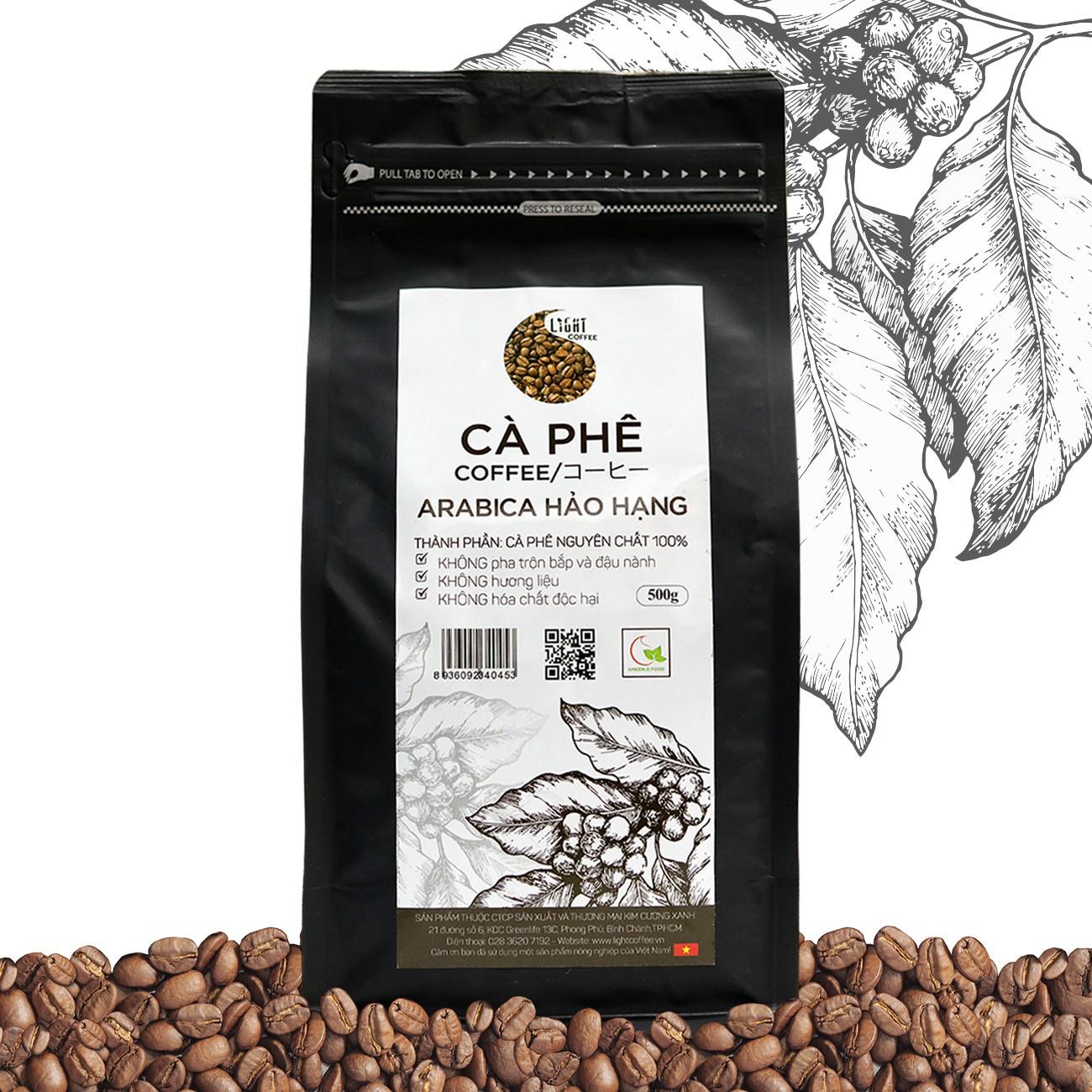Cà Phê Hạt Arabica Hảo Hạng Light Coffee 500g