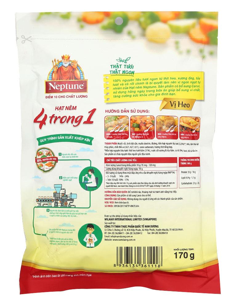 Hạt nêm Neptune 170g vị heo/nấm