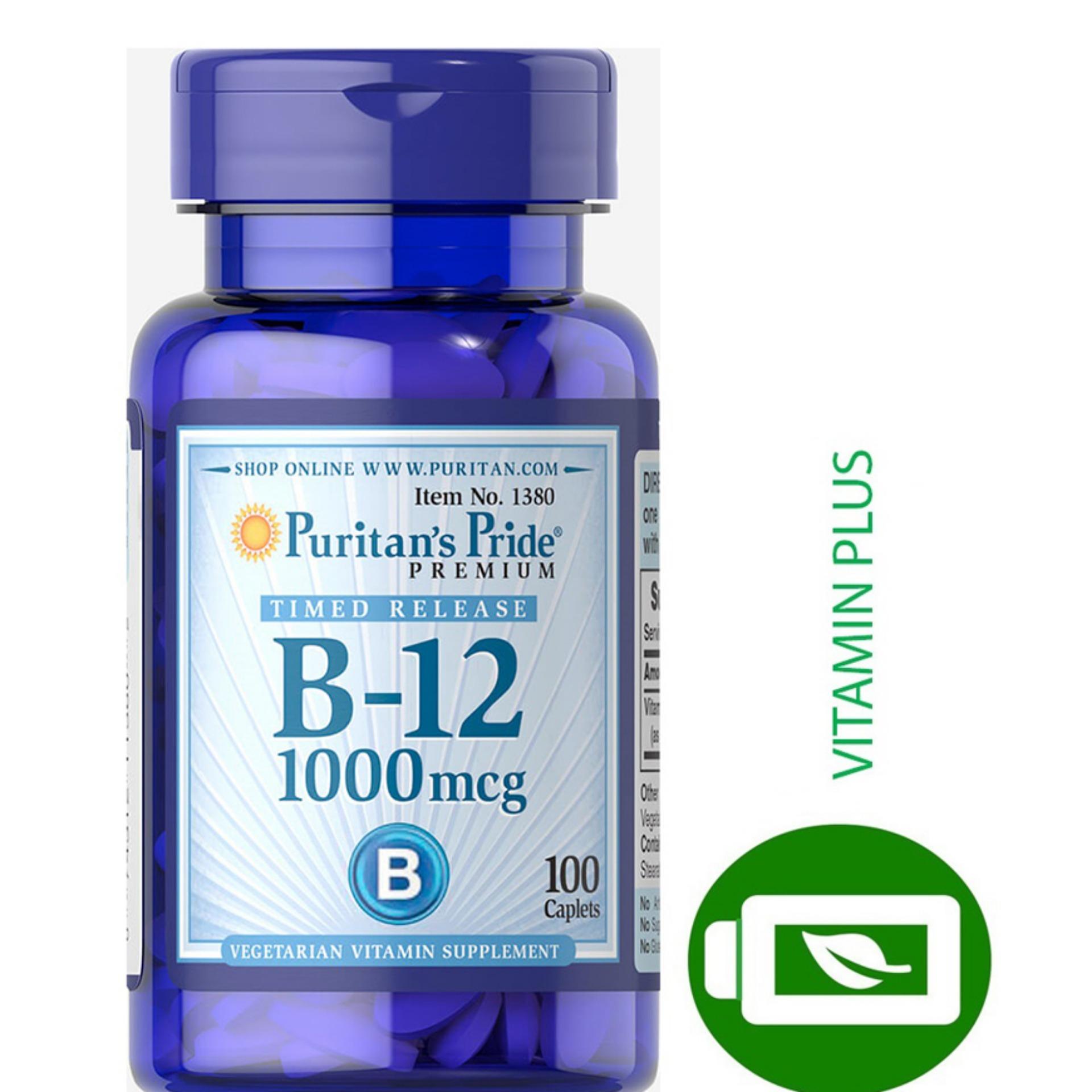 Viên uống cho tế bào thần kinh và máu Puritan's Pride Timed Release B-12 1000mcg 100 viên