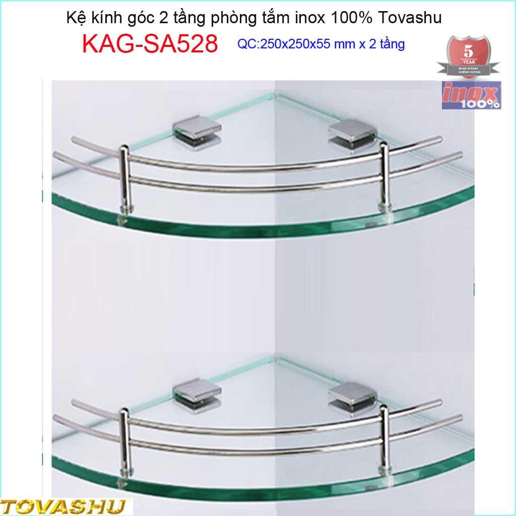 KỆ KÍNH GÓC 2 TẦNG NHÀ TẮM TOVASHU KAG-SA528