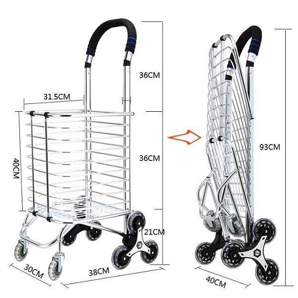 Xe kéo đi chợ 3 bánh leo cầu thang cao cấp Homestar 801 KS379