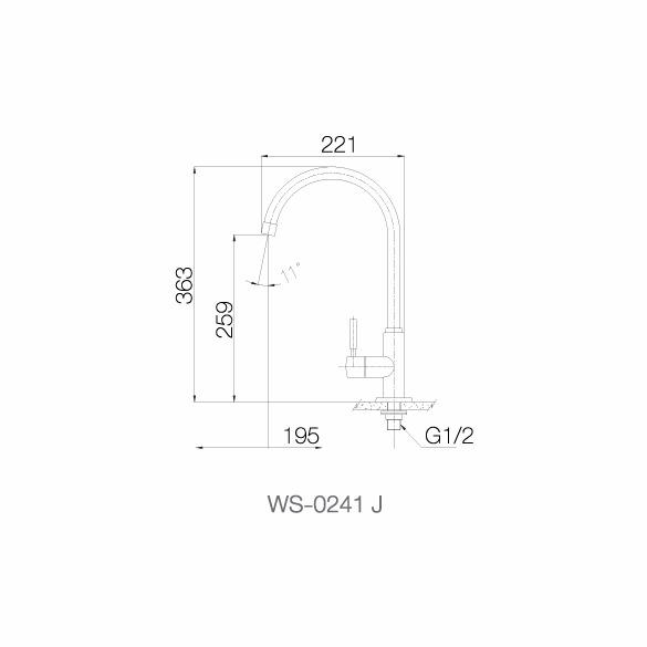 Vòi chậu lạnh - WS-0241J - INOX SUS 304