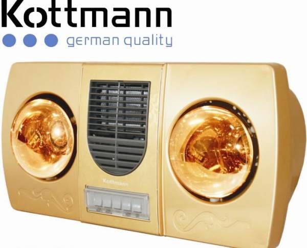 Đèn sưởi nhà tắm Kottmann 2 bóng K2B-HW-G