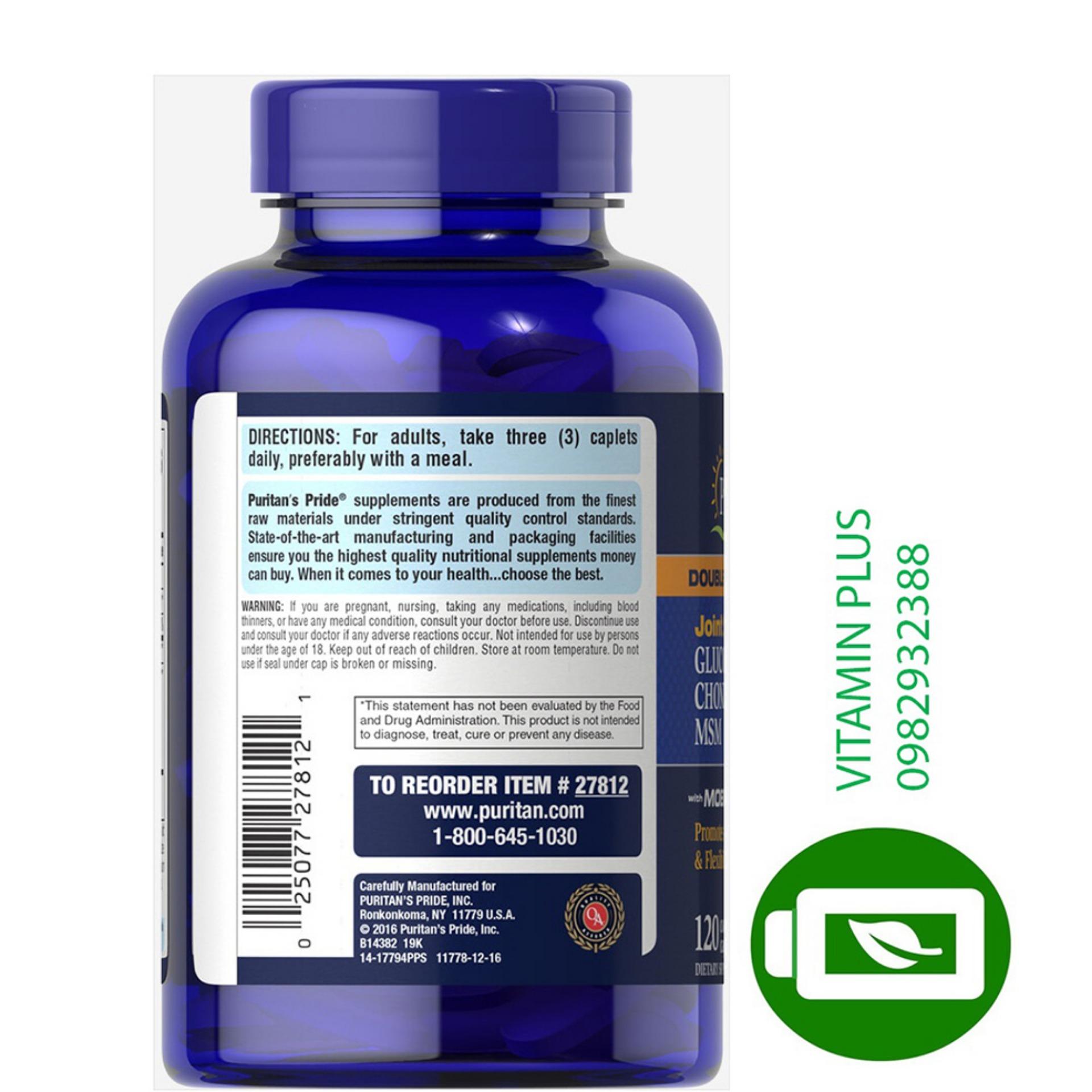 Glucosamine Chondroitin MSM Puritan's Pride 120 viên