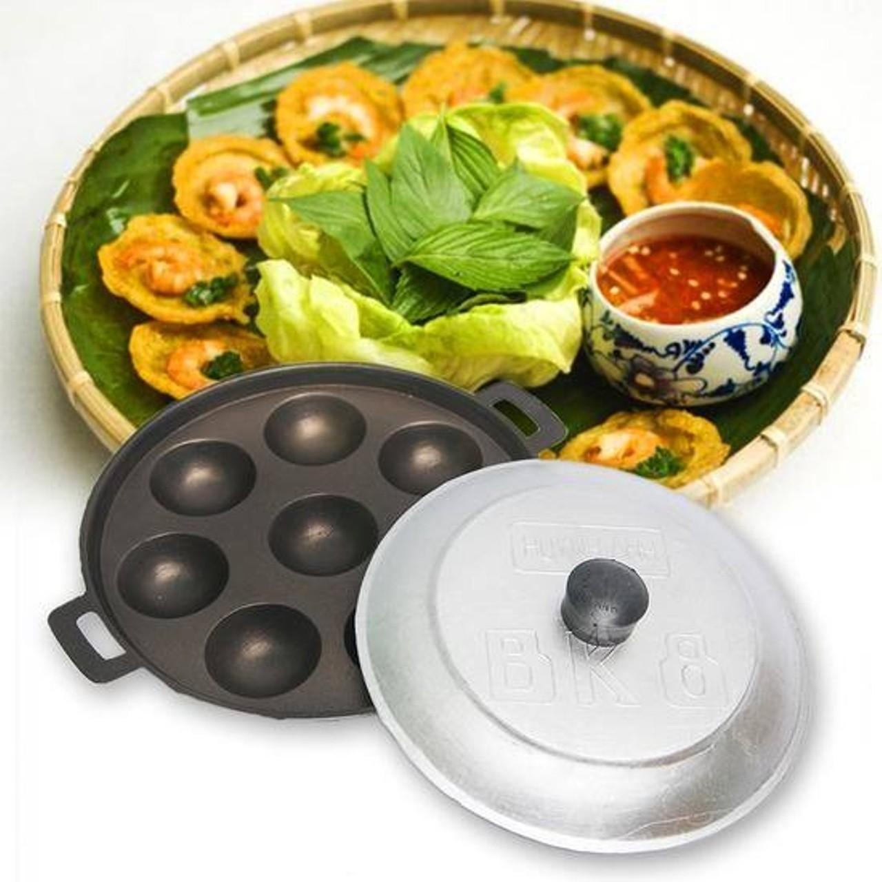 Khuôn Bánh Khọt 8 Lỗ (Gang Nguyên Chất)