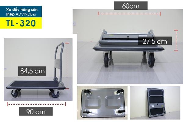 Xe đẩy hàng 4 bánh ADVINDEQ TL-320
