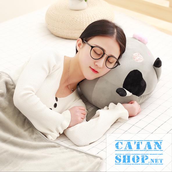 Gối mền heo, bò, gà cute 3 trong 1, nỉ nhung cực mịn, bộ chăn gối văn phòng, gấu bông kèm mền, siêu tiện lợi