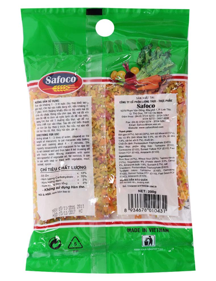 Nui rau củ Safoco chữ 200g