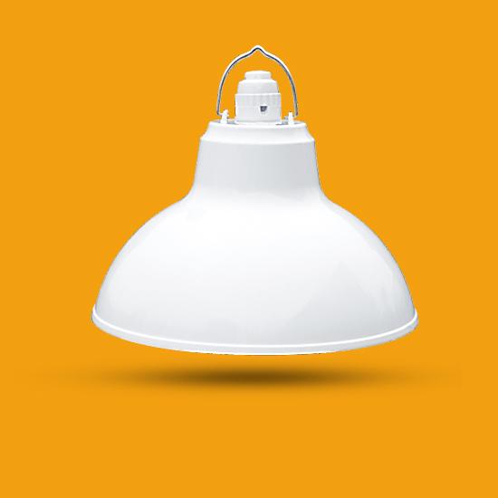 Bộ Chao đèn Chóa đèn nhựa trắng ngoài trời 20cm và đui E27 Kín nước