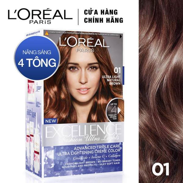 Thuốc nhuộm tóc nâng sáng LOreal Paris Exc Fashion Ultra Light nâu đỏ