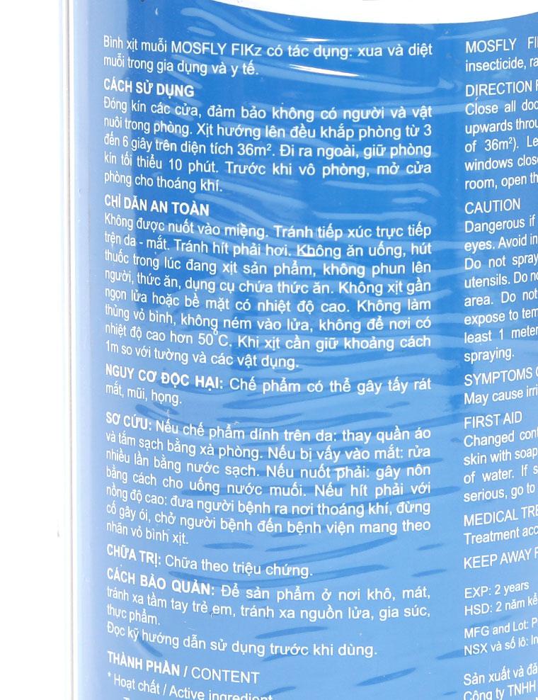 Bình xịt muỗi Mosfly Fik 300ml