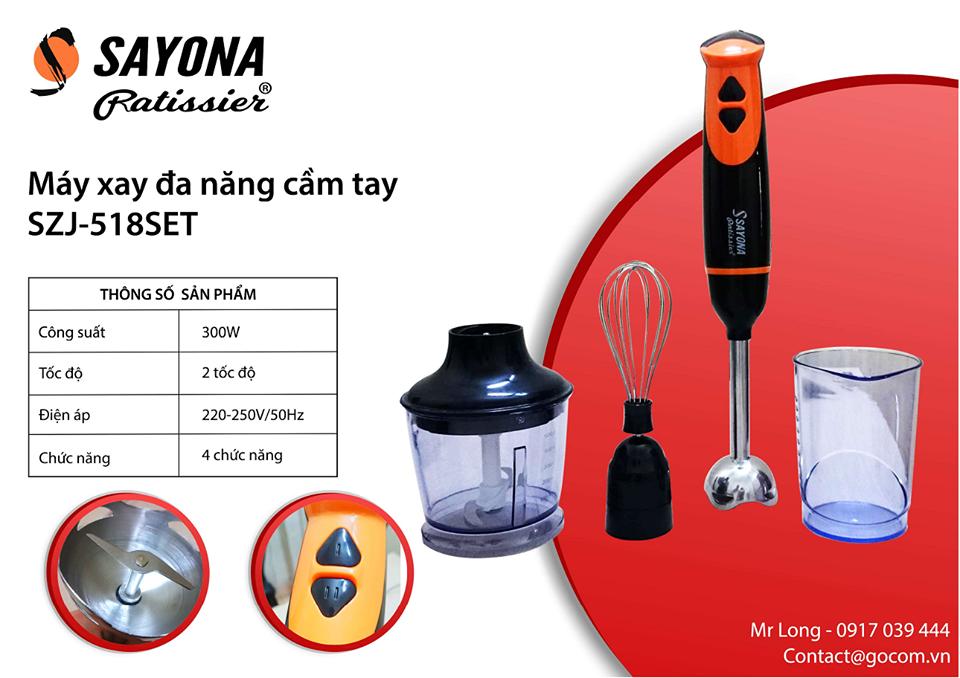 Máy xay đa năng cầm tay Sayona SZJ-518SET