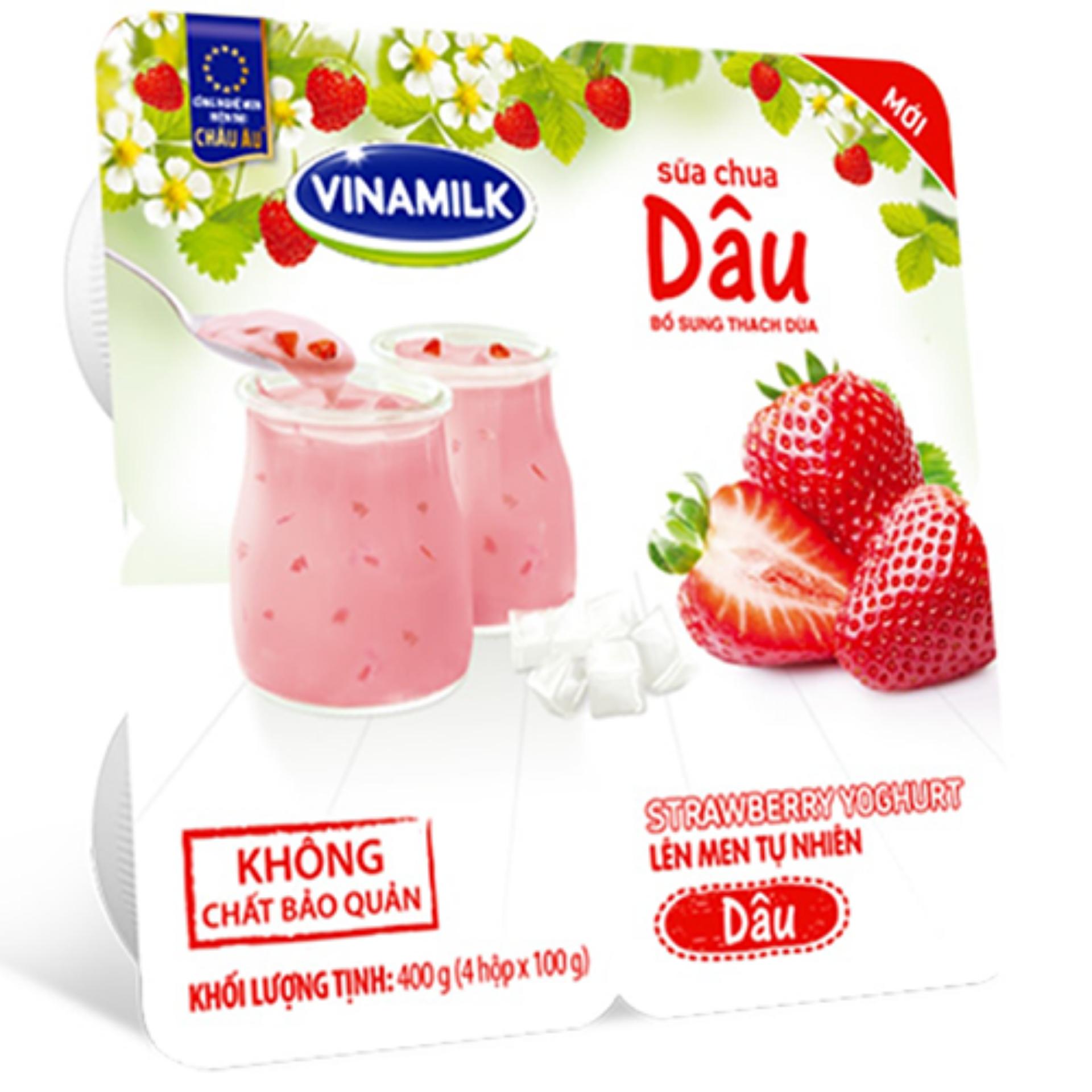 Sữa chua Vinamilk dâu Thùng 48 hộp