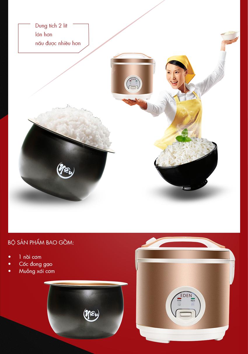 Nồi Cơm Điện EDEN CD001 2L