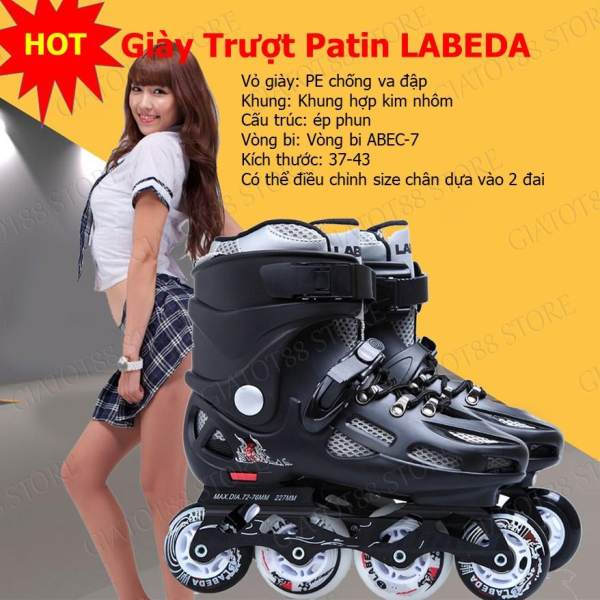 Giay Truot Patin 4 Banh 4 Hang Gia Re, Xem Gia Giay Patin, Giày Trượt Patin Cao Cấp Labeda 907 Cải Thiện Tốc Độ , Độ Bền , 4 Bánh Chịu Mài Mòn Cao , Có Nhiều Lỗ Thoát Khí Hơn , Đi Thoải Mái Dễ Chịu Bh Uy Tín Tại Giatot88