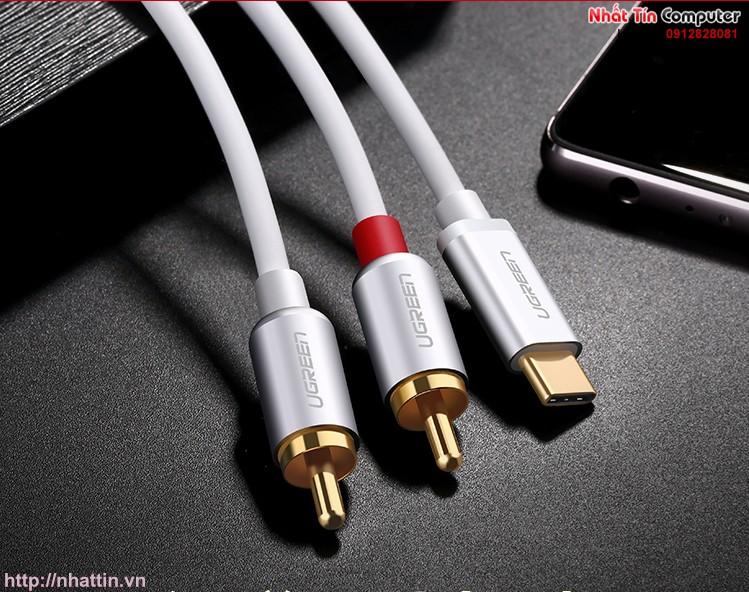 Cáp chuyển đổi USB Type C to RCA dài 1m Ugreen 30734