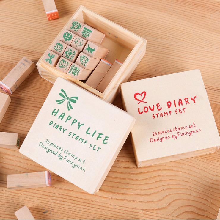 Hộp con dấu Happy Life - 25pcs