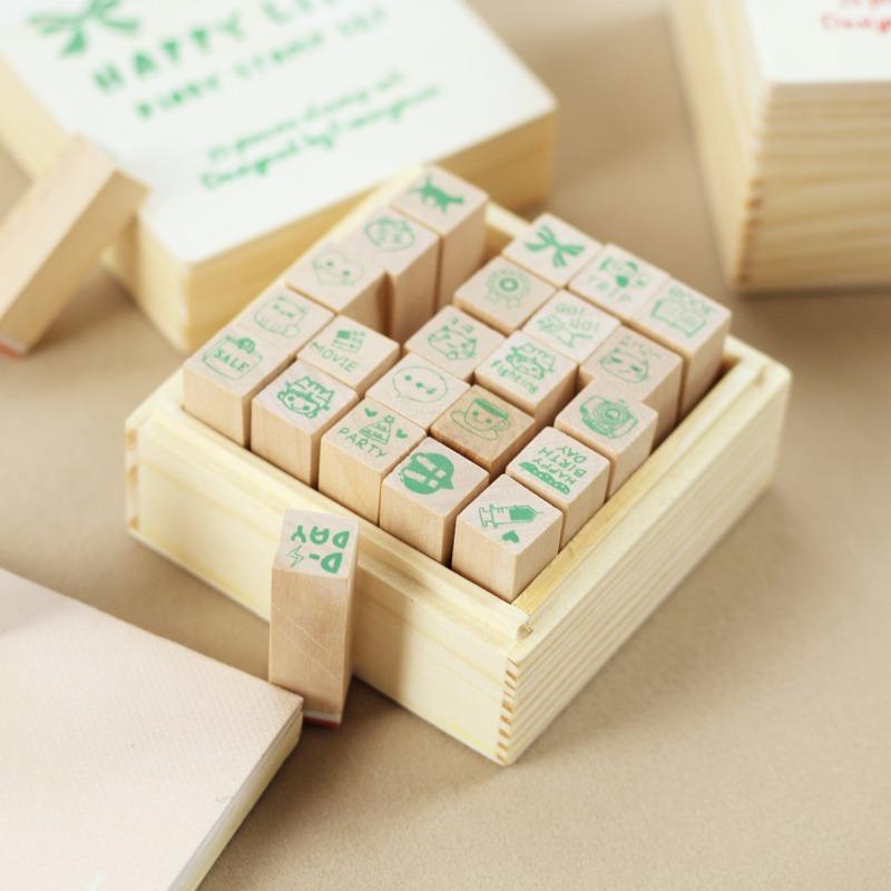Hộp con dấu Happy Life - 25pcs