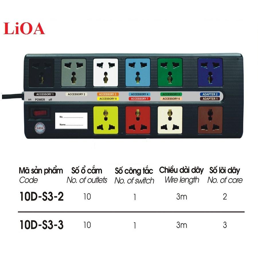 Ổ cắm kéo dài đa năng super LiOA 10D-S3-3
