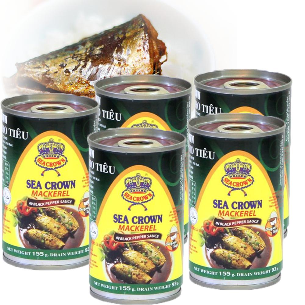 Combo 5 hộp Cá nục kho tiêu Sea Crown 155g
