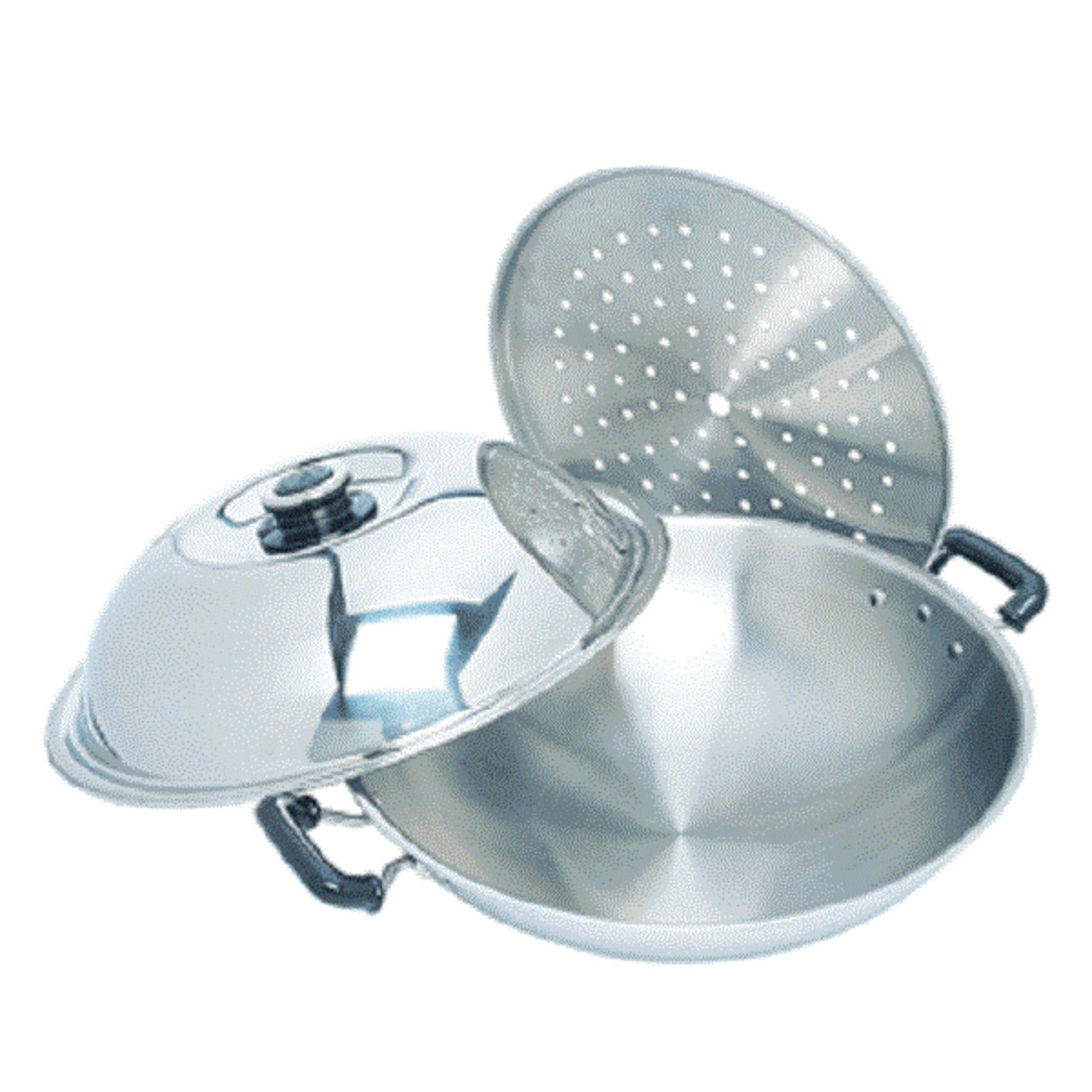 Chảo sâu lòng Zebra Wok 176202 có hấp 42cm