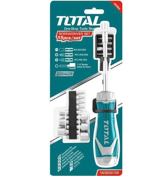 Bộ mũi vít 15 chi tiết Total TACSD30156
