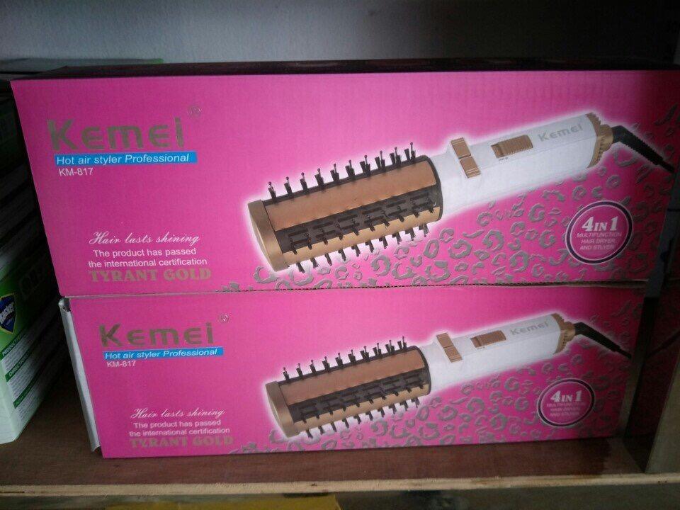 Lược sấy tóc xoay 360 độ Kemei KM817