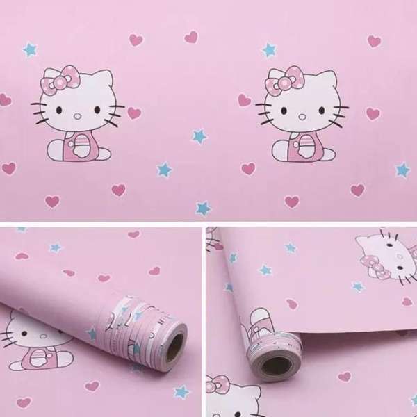 Cuộn 5m Decal Giấy Dán Tường Bộ Sưu Tập Kitty khổ rộng 0.45m có sẵn keo