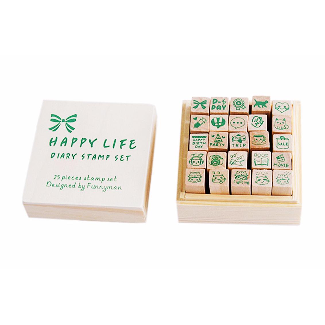 Hộp con dấu Happy Life - 25pcs