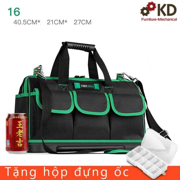 Túi đựng dụng cụ sửa chữa AIRAJ Y 16 DÒNG CAO CẤP ĐẾ SIÊU CỨNG -Loại 16 inch Tặng hộp đựng ốc (xanh lá)