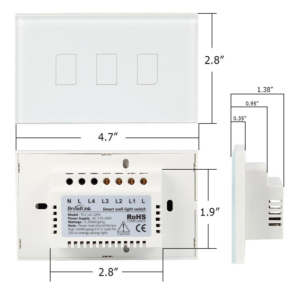Công tắc cảm ứng điều khiển từ xa Broadlink TC2US-3
