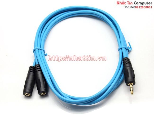 Cáp chia giắc loa 3.5 1 ra 2 dài 1,5m - chính hãng DTECH DT-6225
